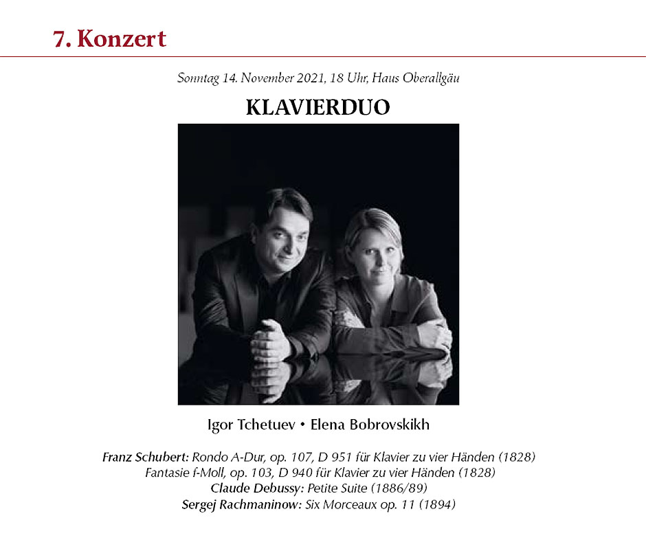 Klavierduo Tchetuev & Bobrovskikh @ Haus Oberallgäu Sonthofen